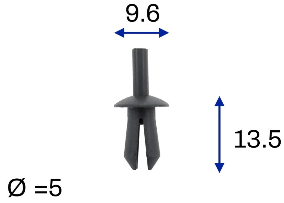 Peugeot 8mm Plastic Rivet Trim Clip- Grill, Boot Lining & Panel